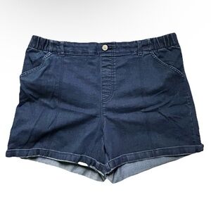 Women’s Gloria Vanderbilt Dark Jean Shorts Elastic Waist Size 18